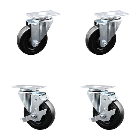 Service Caster Vollrath 19038099V Replacement Caster Set with Brakes, 4PK ASS-SCC-20S414-HRS-2-TLB-2
